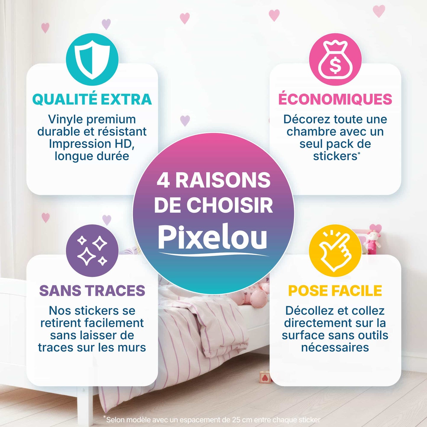 4 raisons de choisir les stickers coeurs rose bonbon