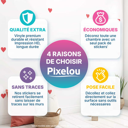 Avantages des stickers coeurs rouge amour