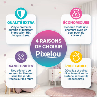 Les points forts des stickers coeurs teintes violet
