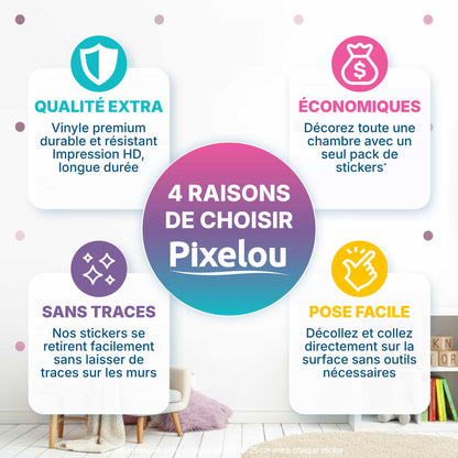 4 raisons de choisir les stickers Pixelou pois teintes violet