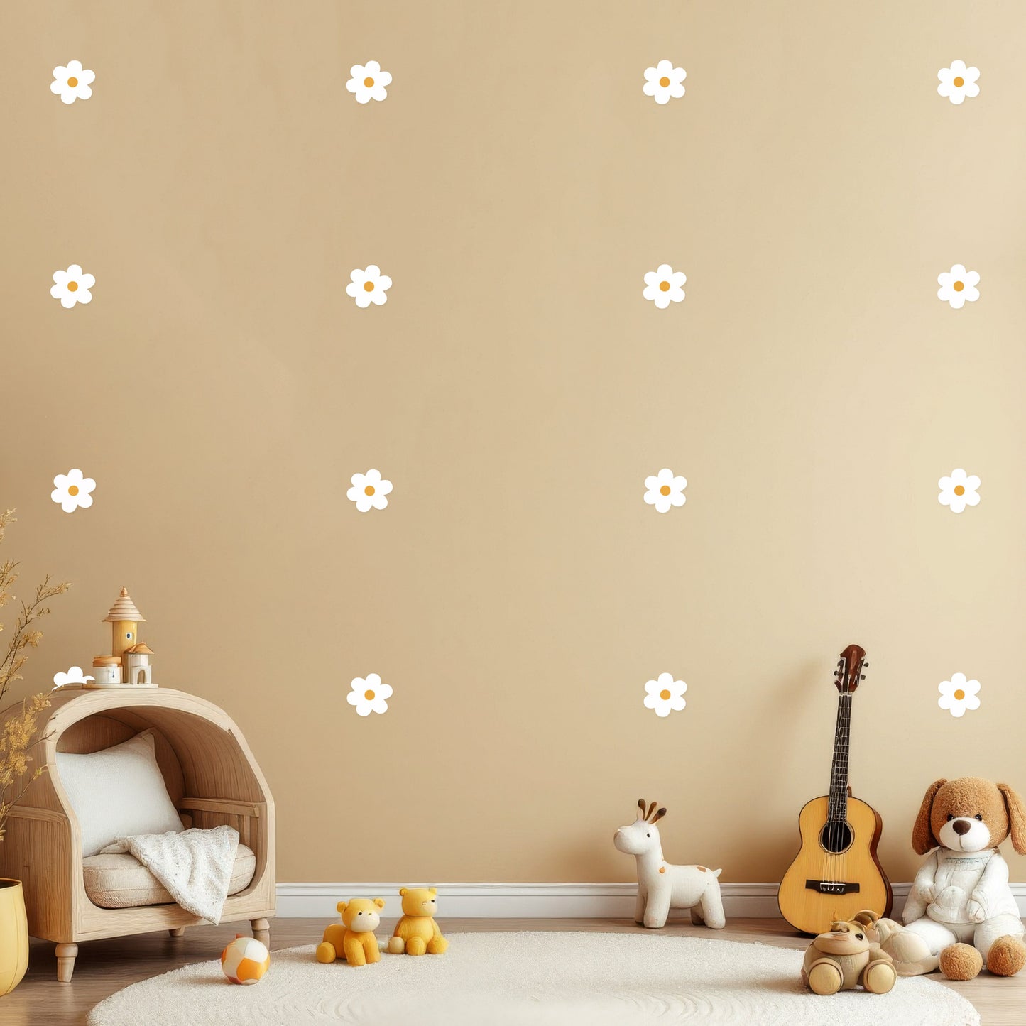 Pack 60 Stickers Muraux Fleurs Marguerites