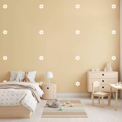 Stickers fleurs marguerites blanches, décoration murale au Maroc pour chambres enfants et bébés, chambre fille