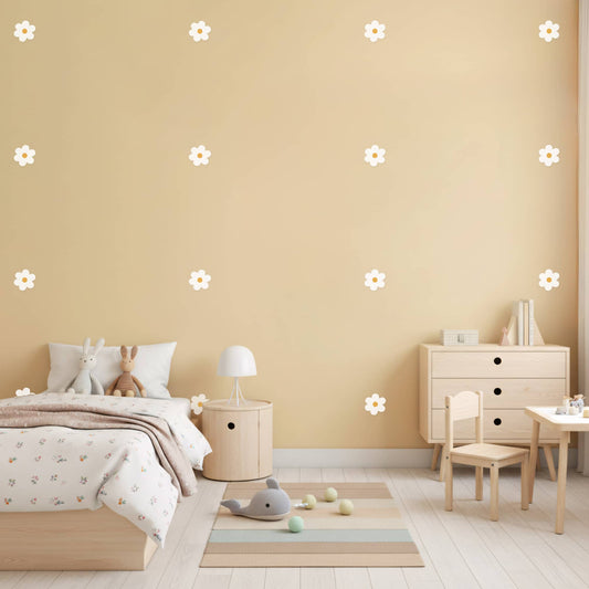 Stickers fleurs marguerites blanches, décoration murale au Maroc pour chambres enfants et bébés, chambre fille