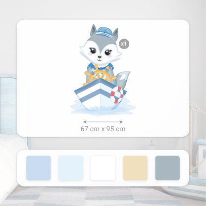 Grand Sticker Renard Marin