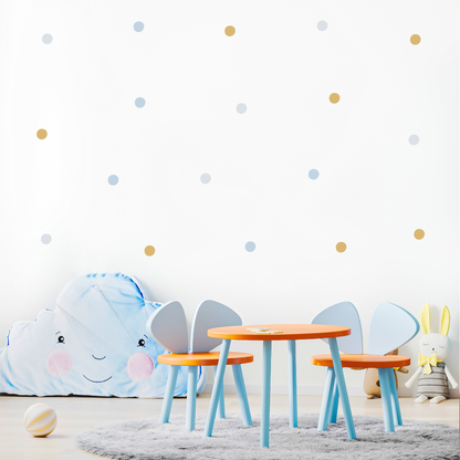 Stickers Pois Cercles Bleu Doré