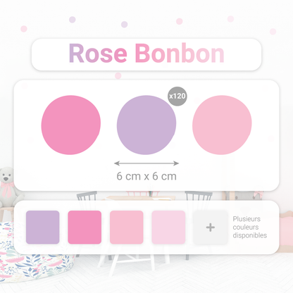 Pack 120 Stickers Pois Cercles