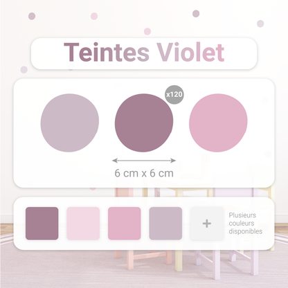 Pack 120 Stickers Pois Cercles