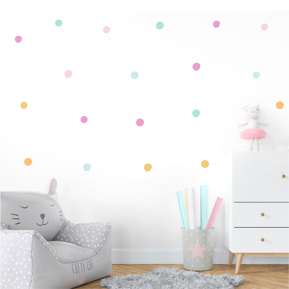 Stickers Pois Cercles Turquois Orange 