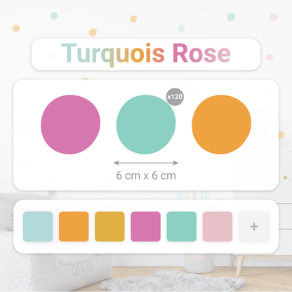 Pack 120 Stickers Pois Cercles