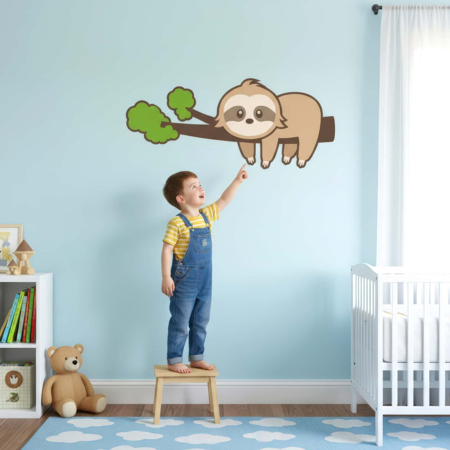 Décoration murale chambre enfant au Maroc, stickers animaux paresseux