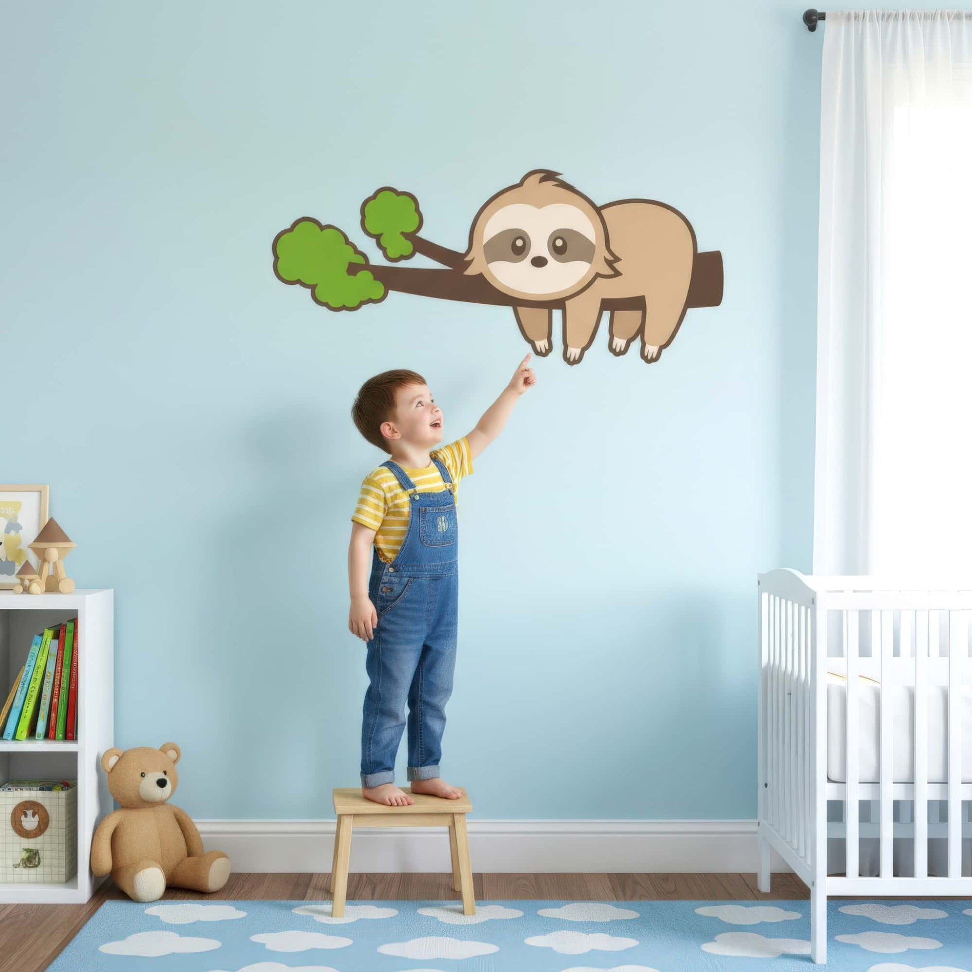Décoration murale chambre enfant au Maroc, stickers animaux paresseux