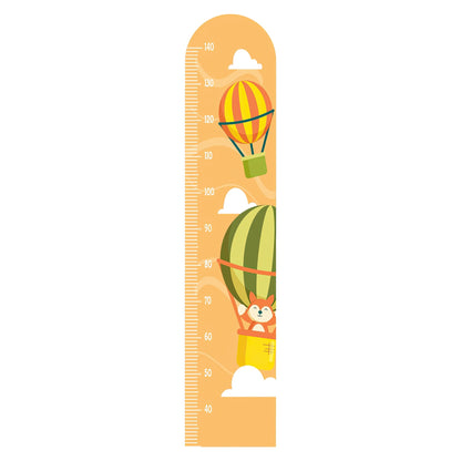 Aperçu du design de la toise stickers muraux Montgolfières (renard et ballons), pour décoration chambre enfant Maroc.
