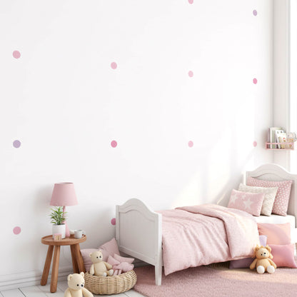 Stickers pois rose bonbon, décoration chambre fille au Maroc