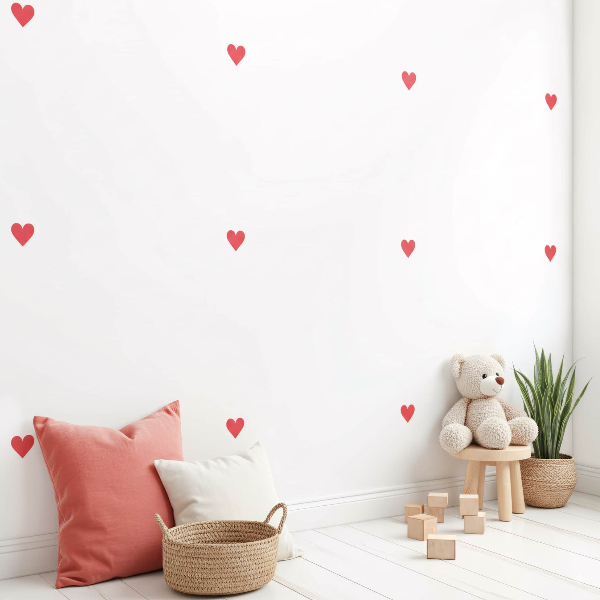 Stickers coeurs rouges amour pour une décoration murale pleine d'amour pour chambre enfant au Maroc