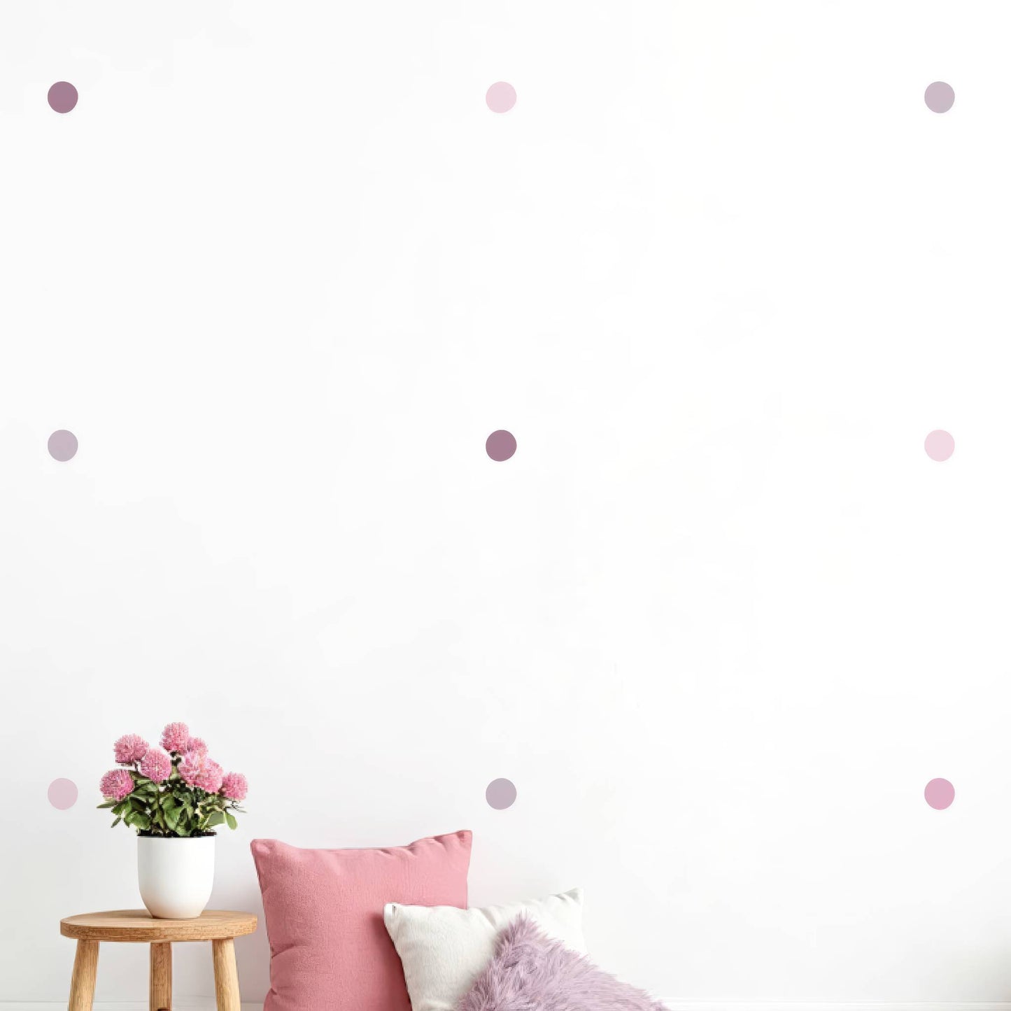 Magnifiques stickers pois ronds pour une décoration moderne de la chambre de votre enfant et bébé. Couleur Teintes Violet