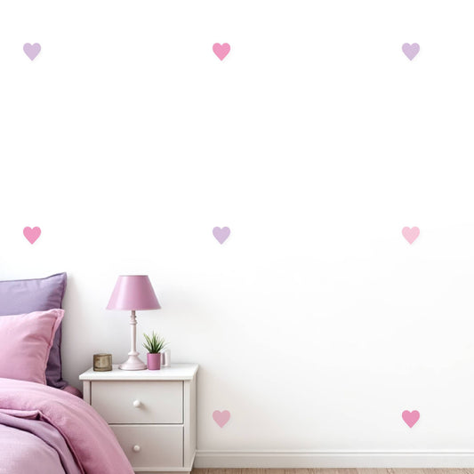 Stickers coeurs pour décoration chambre enfant et bébé au Maroc. Couleur Rose Bonbon
